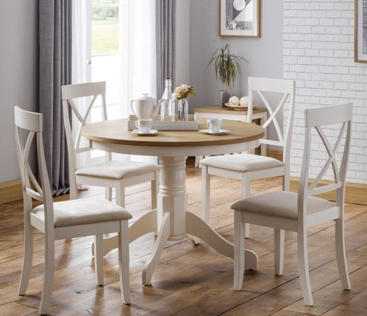 Round Oak 4 Seater Pedestal Dining Table