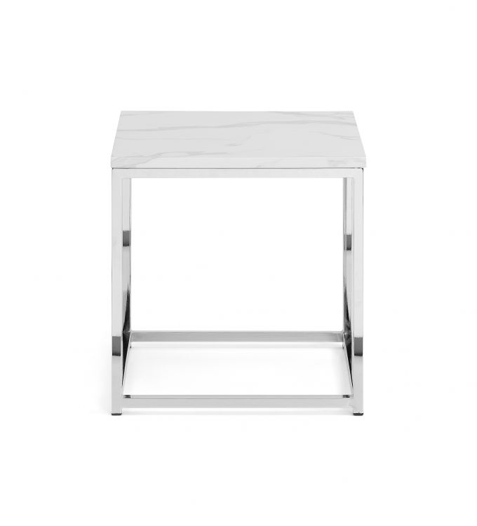 White Marble Top Lamp Table