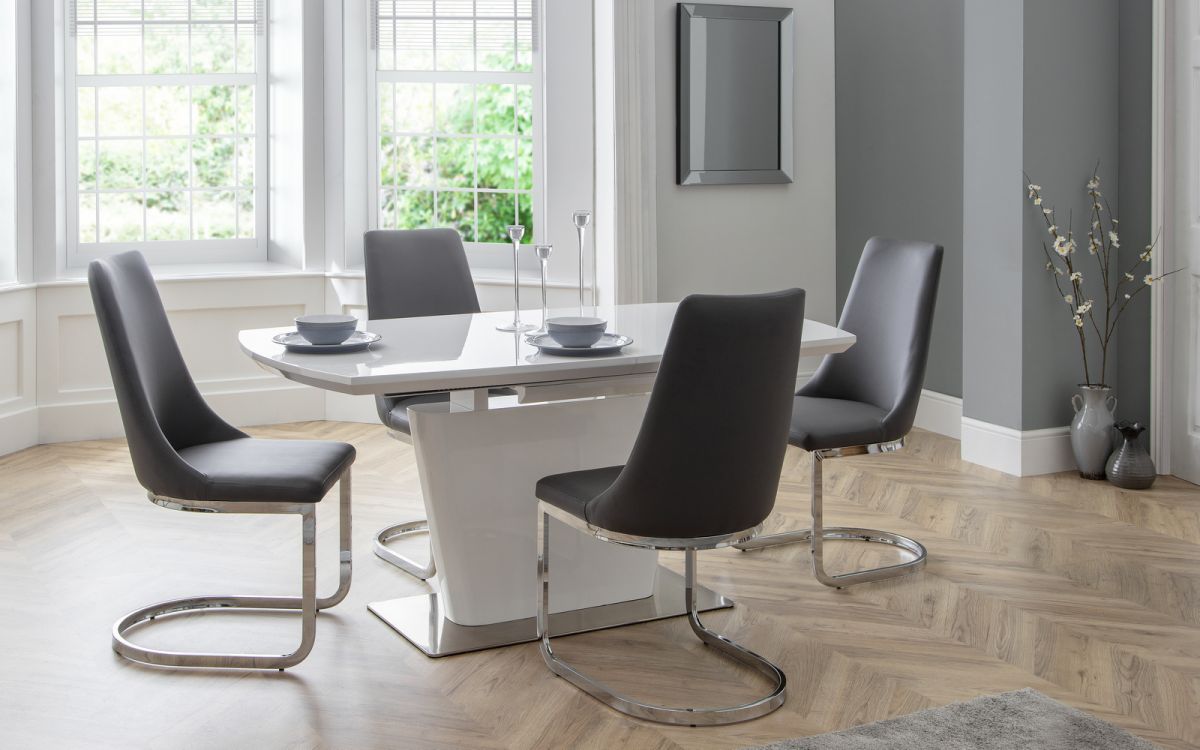 Grey Faux Leather Dinning chair