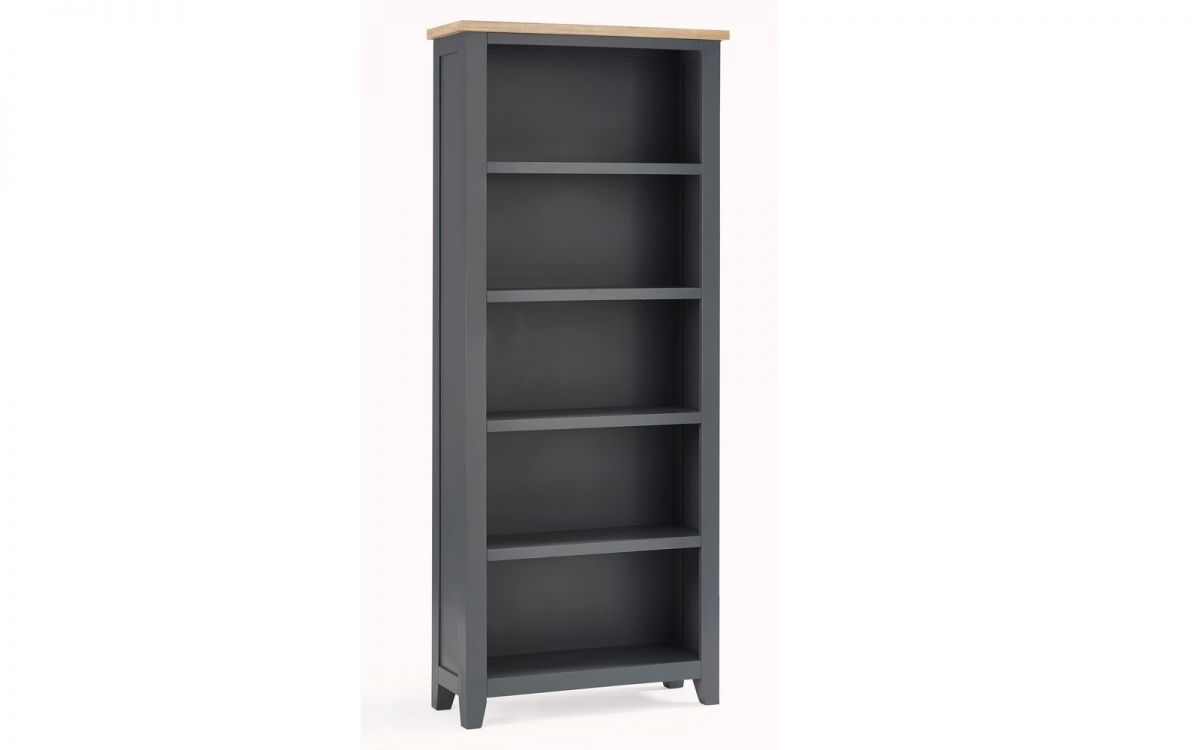 Bordeaux Dark Grey Tall Bookcase with 5 shelves