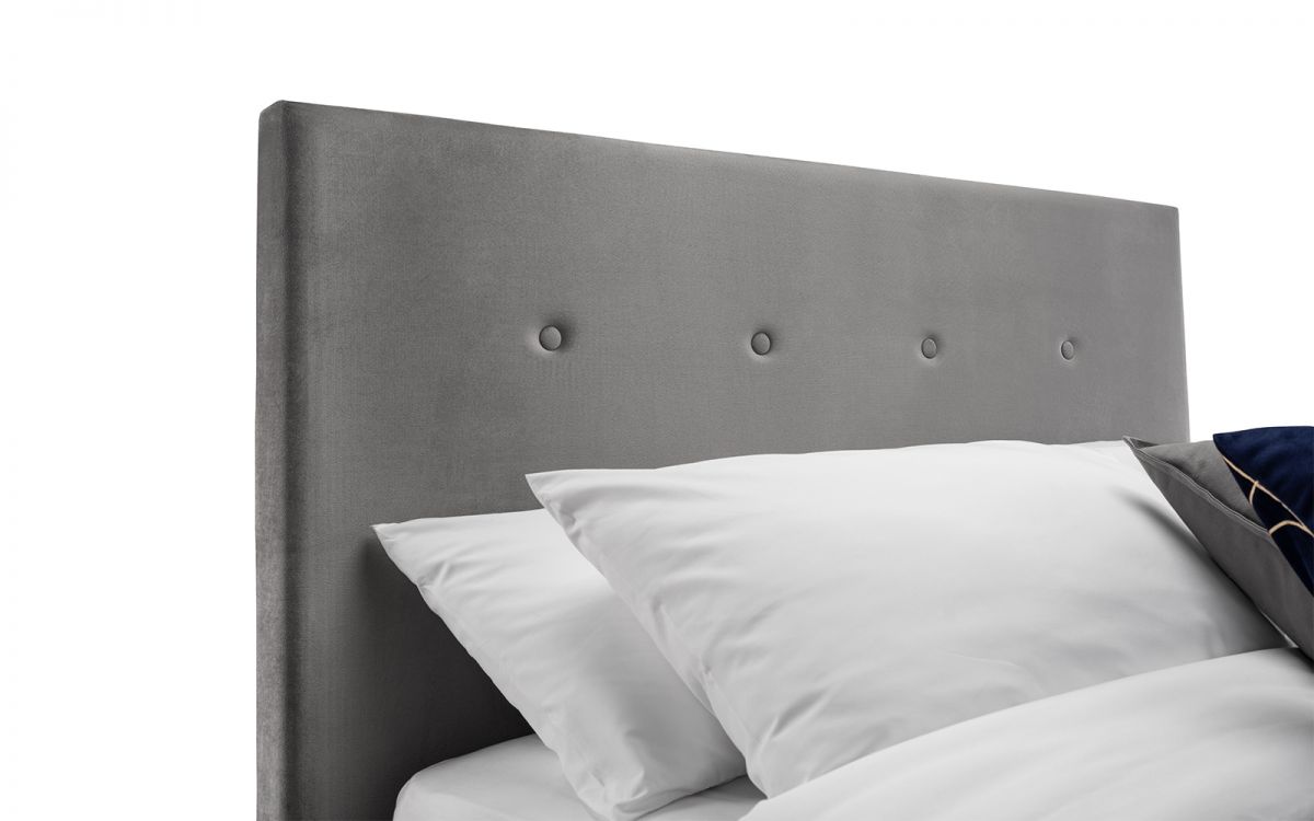 high headboard grey double king bed