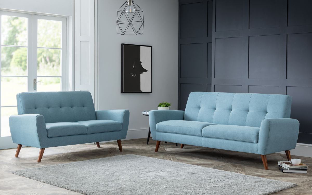 3 seater blue sofa