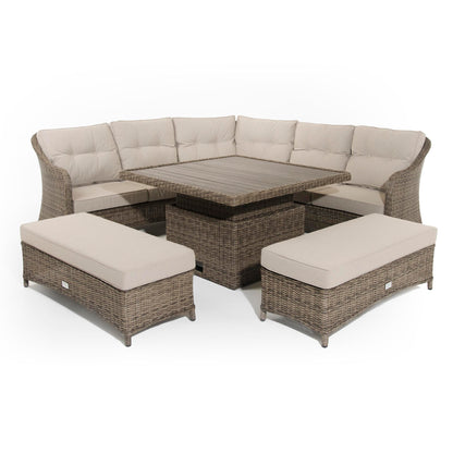 Outdoor Brown Corner Sofa with table