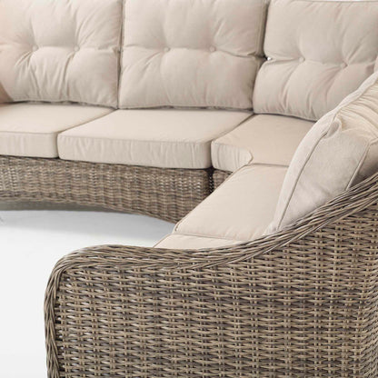 Rattan Outdoor Brown Corner Sofa