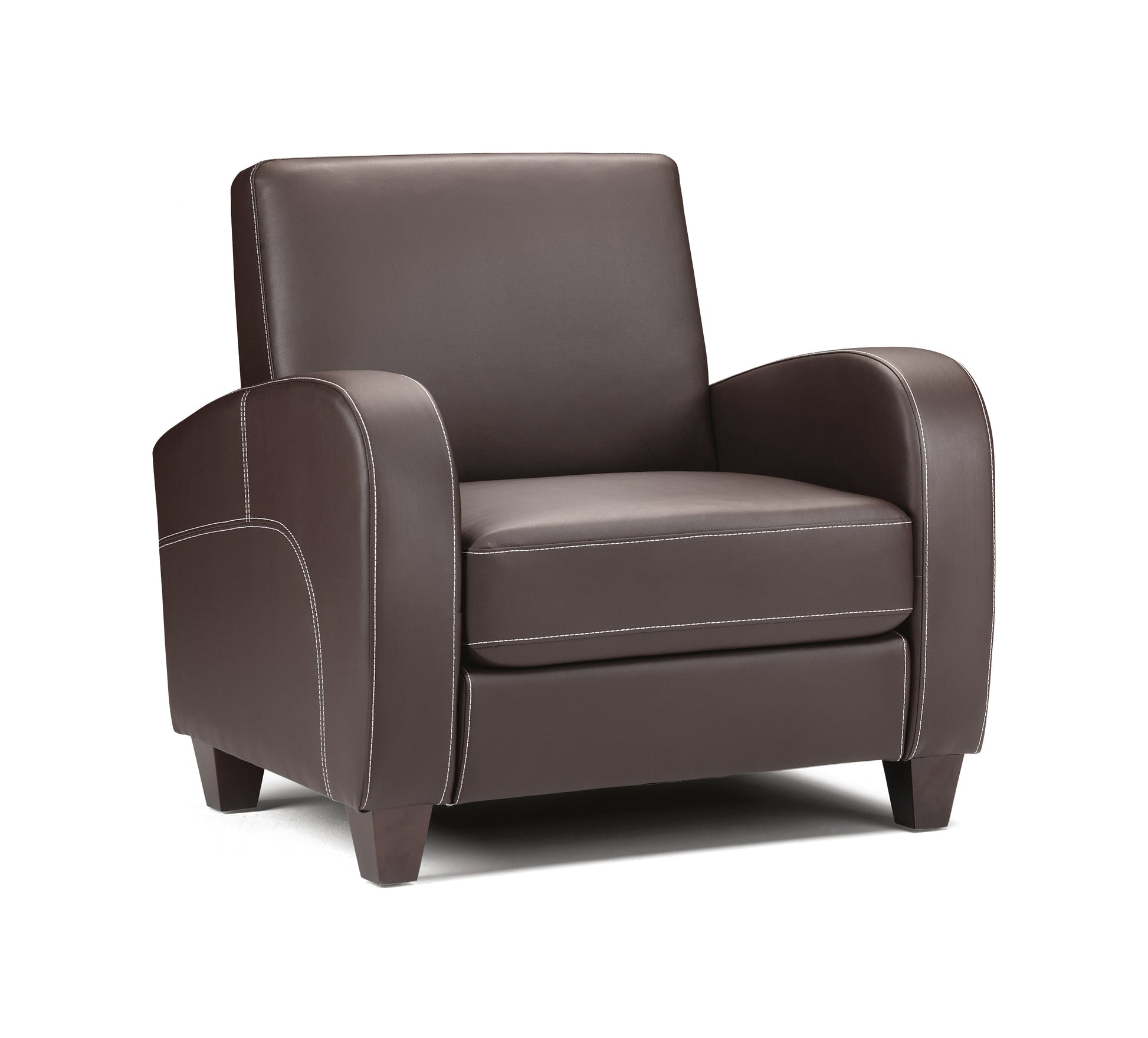 Chestnut Brown Faux Leather Armchair