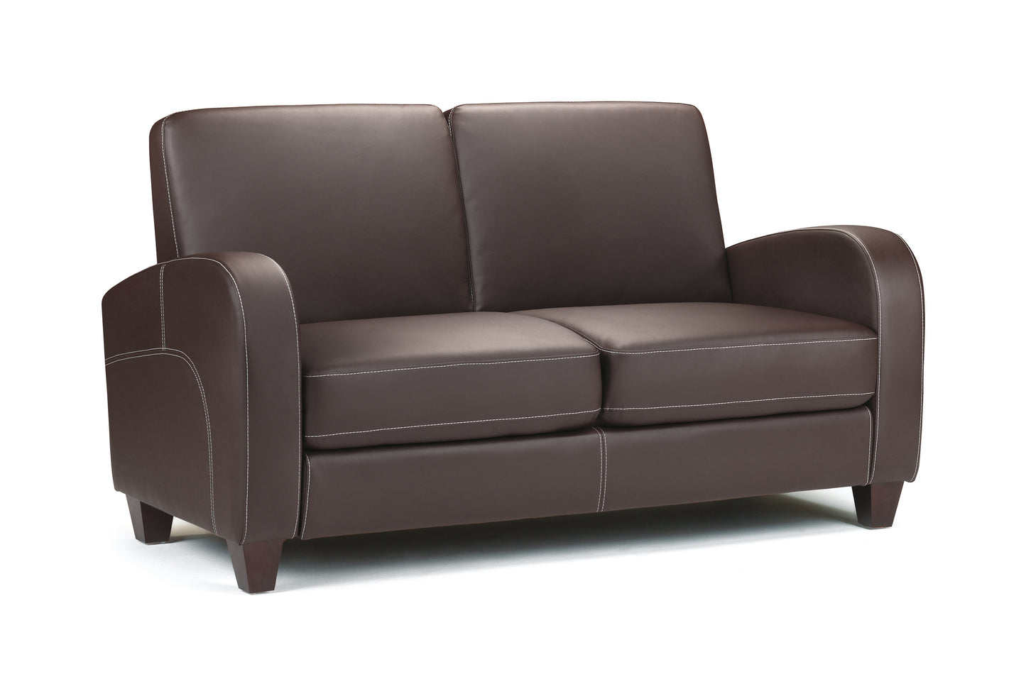 Chestnut Brown Faux Leather 2 Seater Sofa