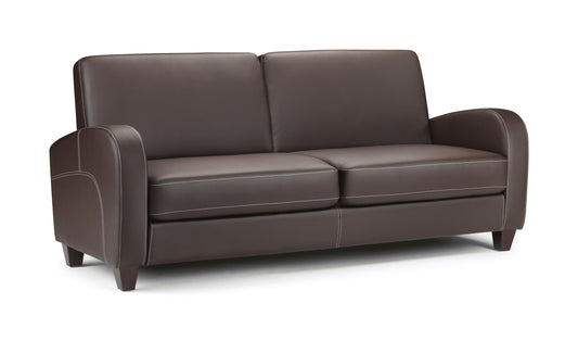 Chestnut Brown Faux Leather 3 Seater Sofa