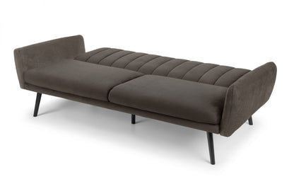 Grey Velvet 3 Seater Sofa Bed