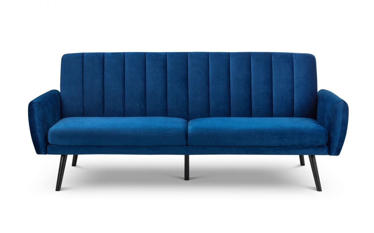 Blue Velvet 3 Seater Sofa Bed