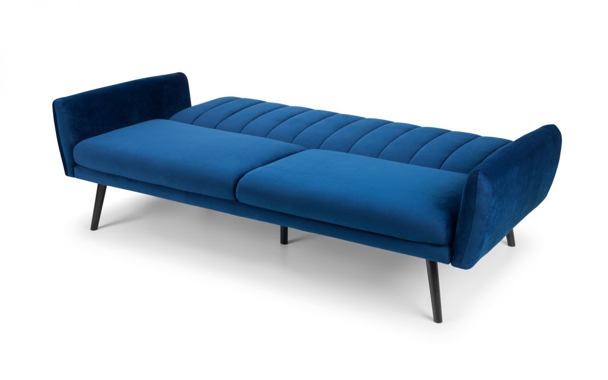 Blue Velvet 3 Seater Sofa Bed