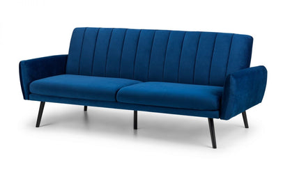 Blue Velvet 3 Seater Sofa Bed