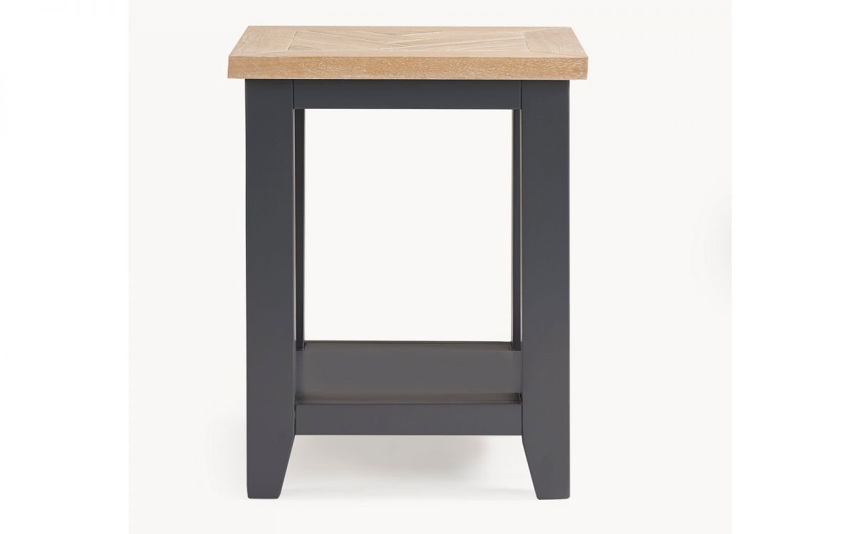 Bordeaux Dark Grey Lamp Table with shelf