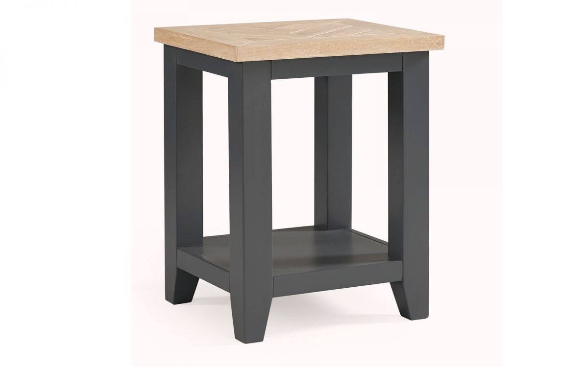 Bordeaux Dark Grey Lamp Table with shelf