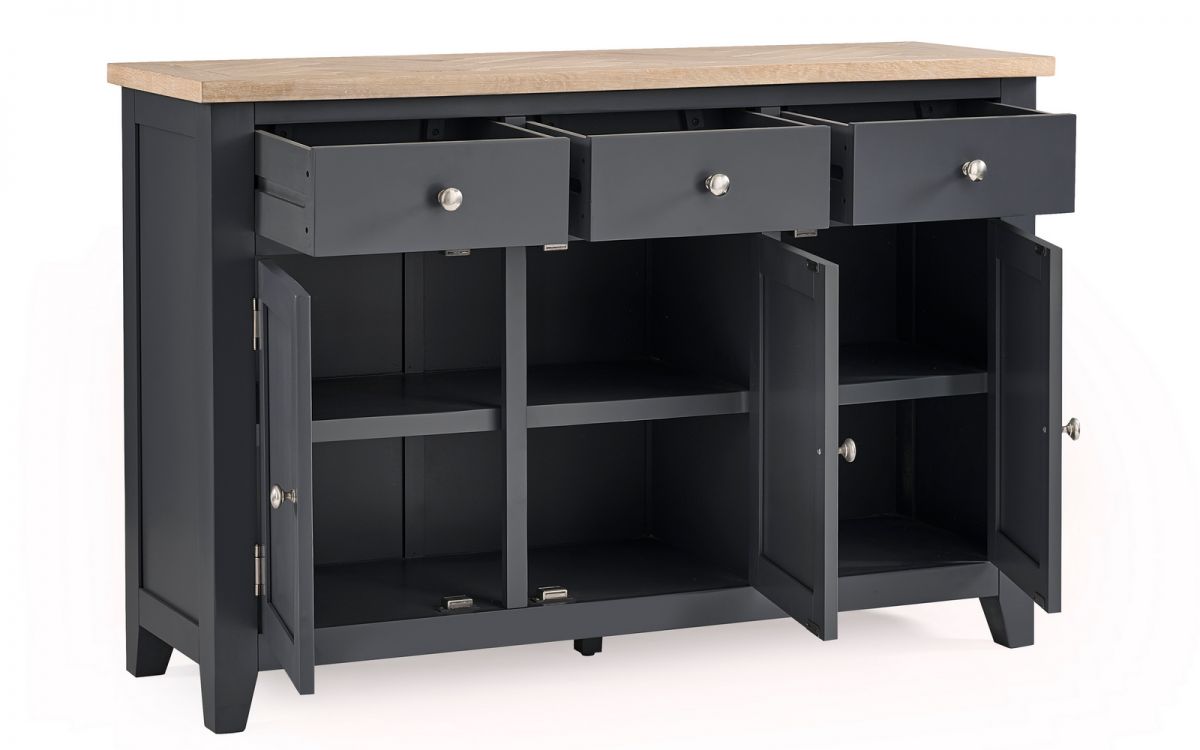 Bordeaux Dark Grey Sideboard with 3 drawers and 3 cupboards