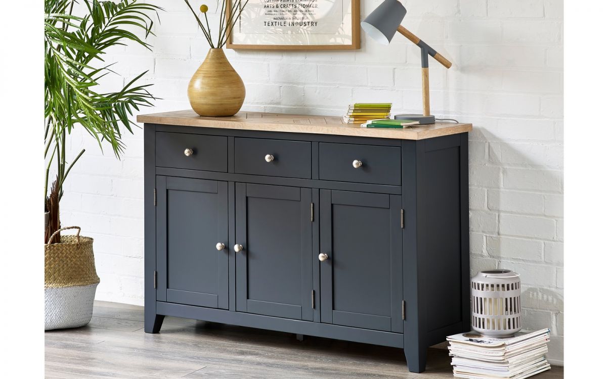 Bordeaux Dark Grey Sideboard with 3 drawers and 3 cupboards