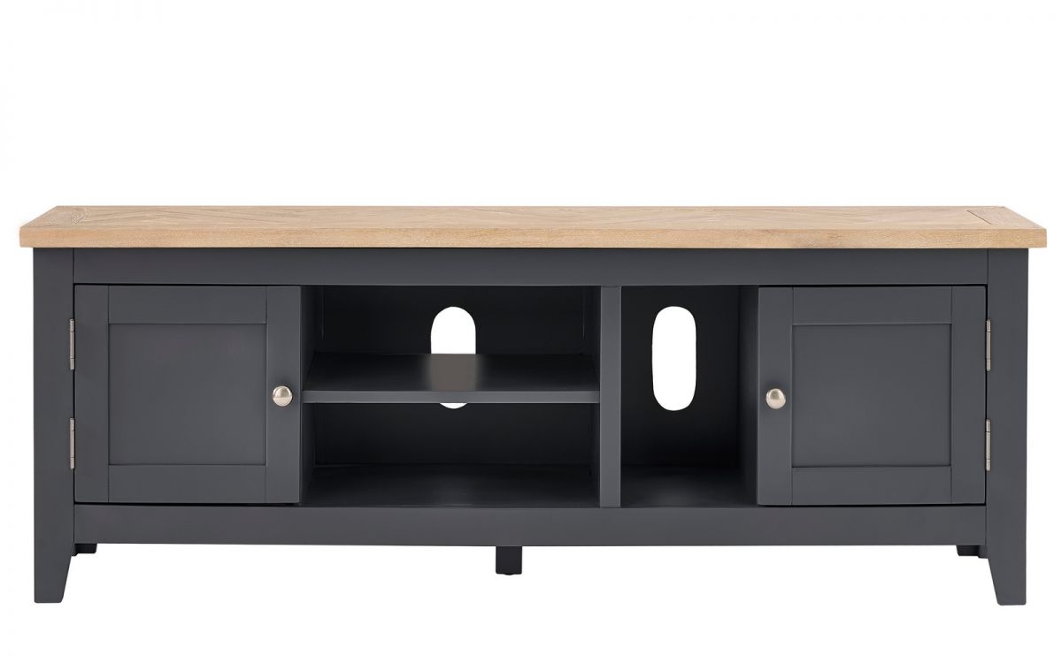 Bordeaux Dark Grey TV Cabinet with shelves and storage