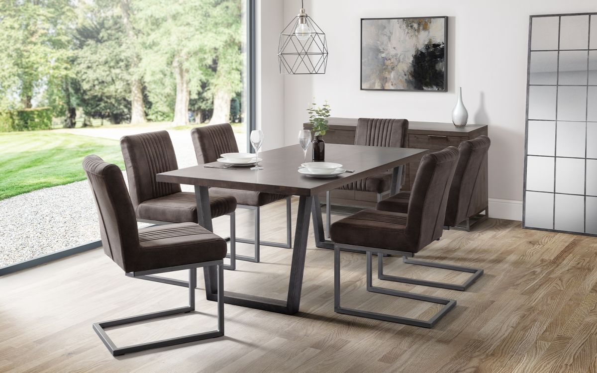 Rectangle Dark Oak 6 Seater Dining Table