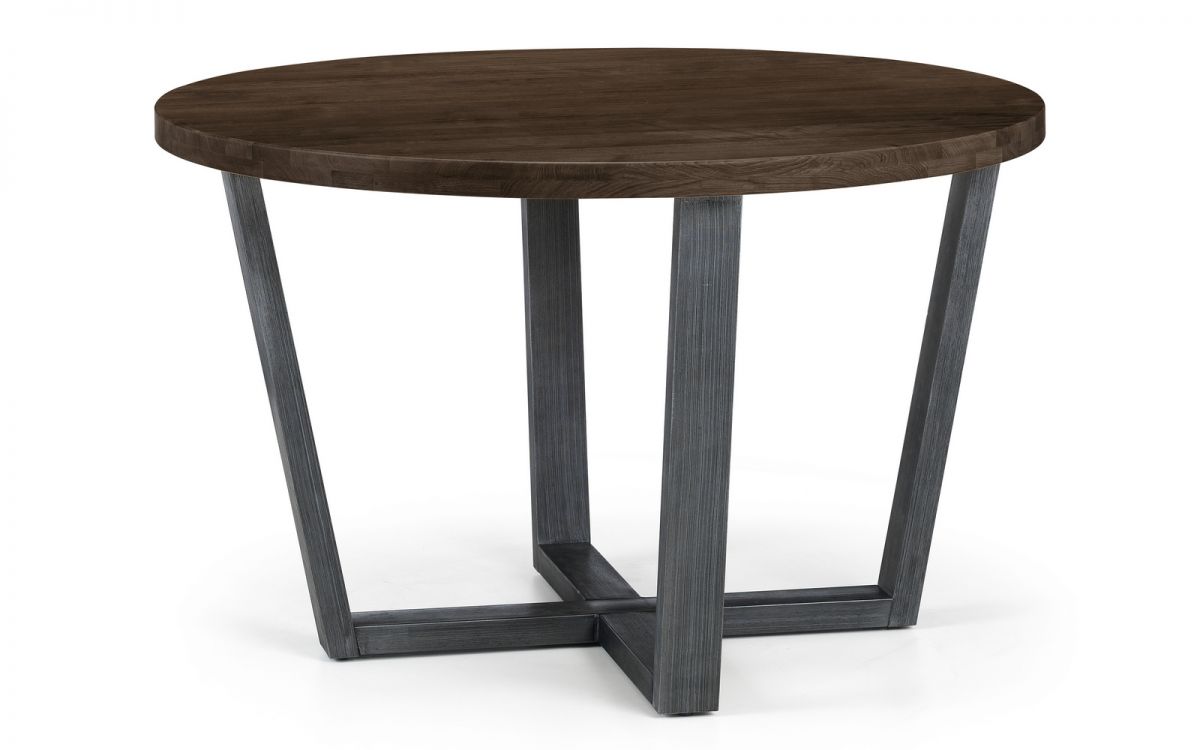 Round Dark Oak 4 Seater Dining Table