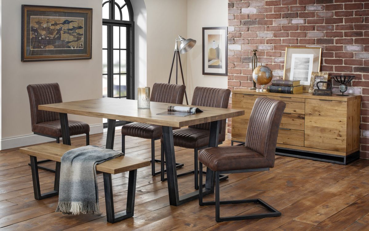 Rectangle Oak 6 Seater Dining Table