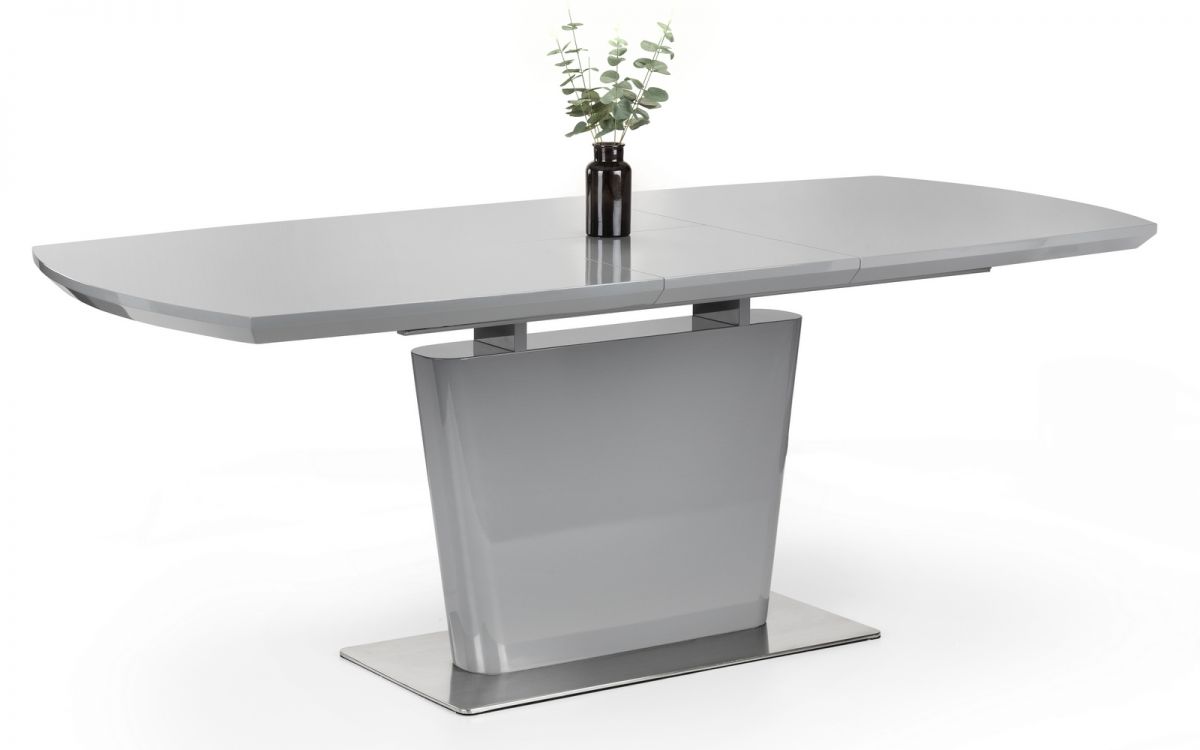 High Gloss Grey Extending Dining Table