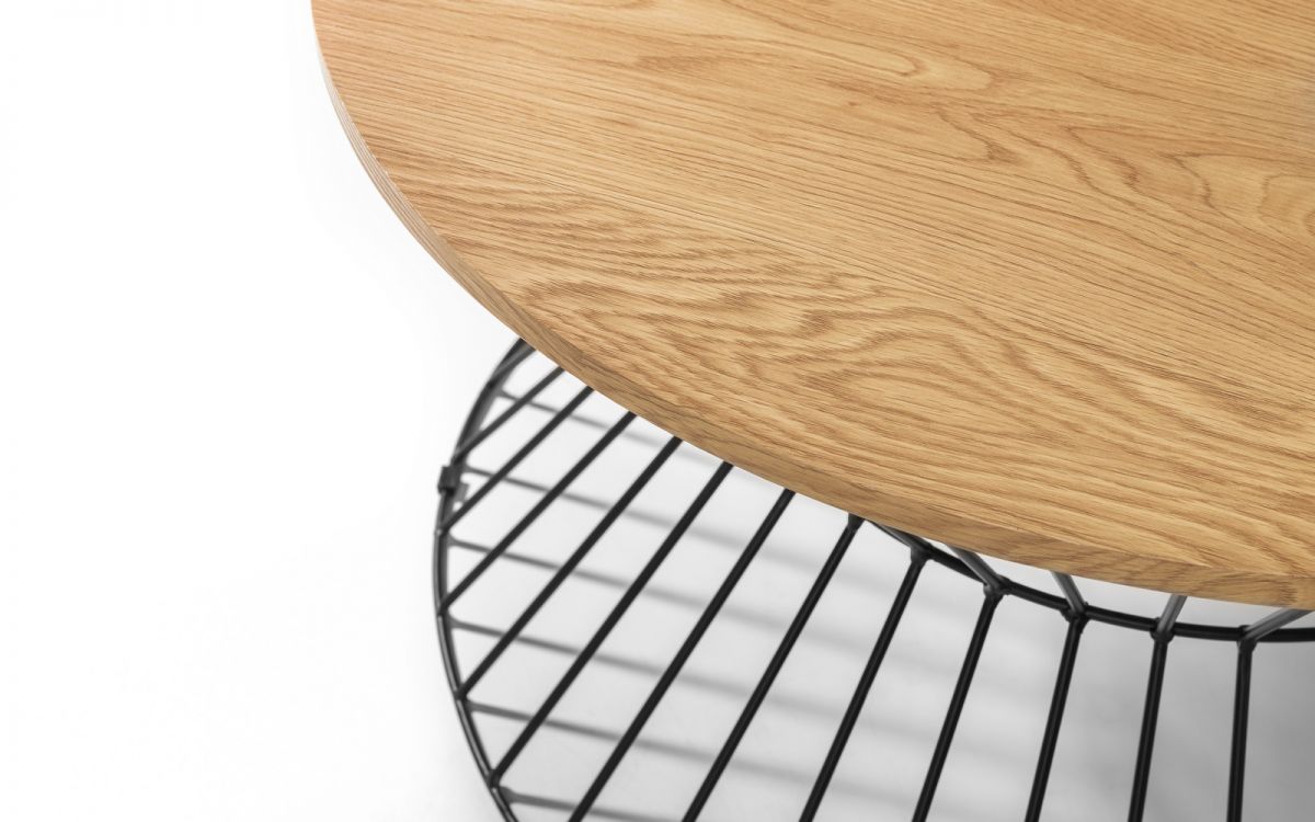 Euro Oak Round Wire Coffee Table