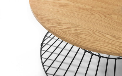 Euro Oak Round Wire Coffee Table