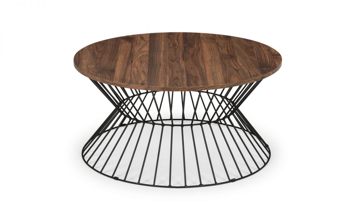 Walnut Round Wire Coffee Table