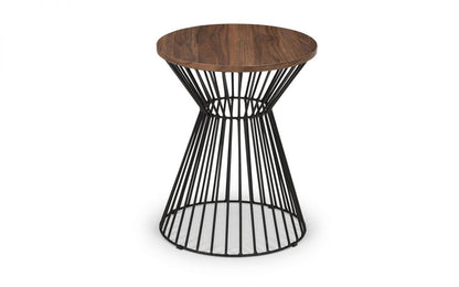 Walnut Round Wire Lamp Table