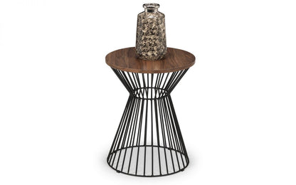 Walnut Round Wire Lamp Table