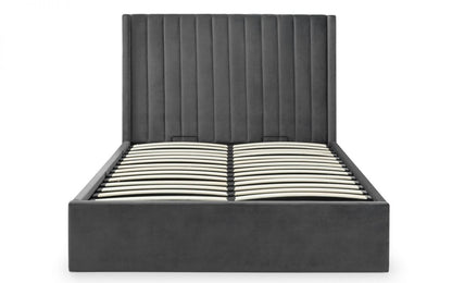 Langham Scalloped Grey Storage Double/King/Super King Bed - Elegant Furnish