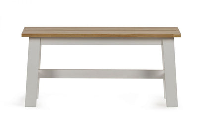 Oak and White Small Bench