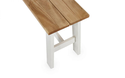 Oak and White Small Bench