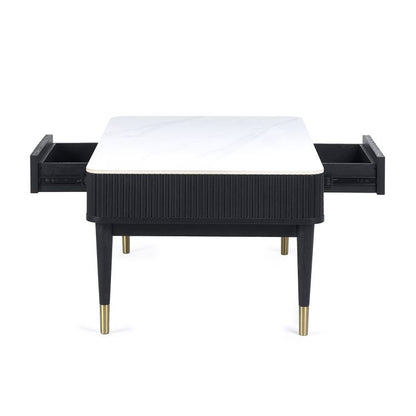 white black marble stone top coffee table 