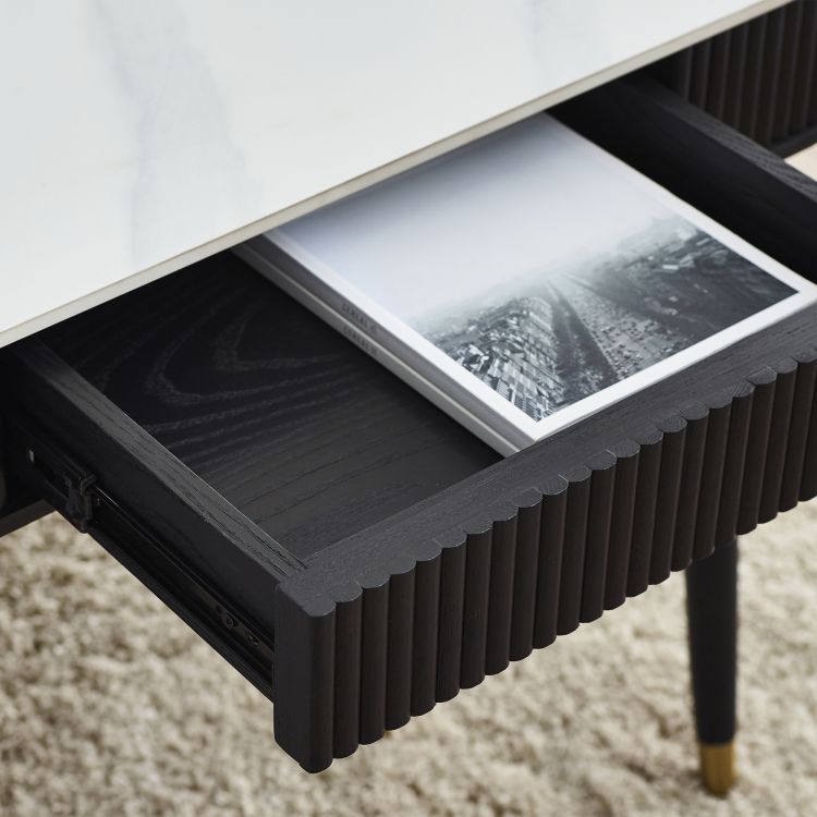 white black marble stone top coffee table 