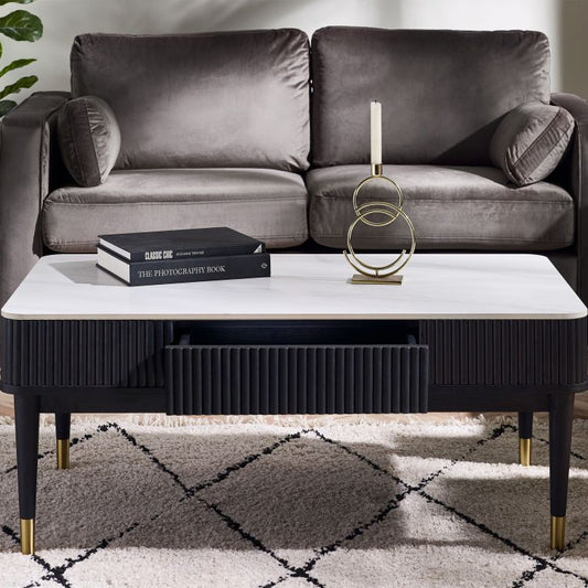 white black marble stone top coffee table 