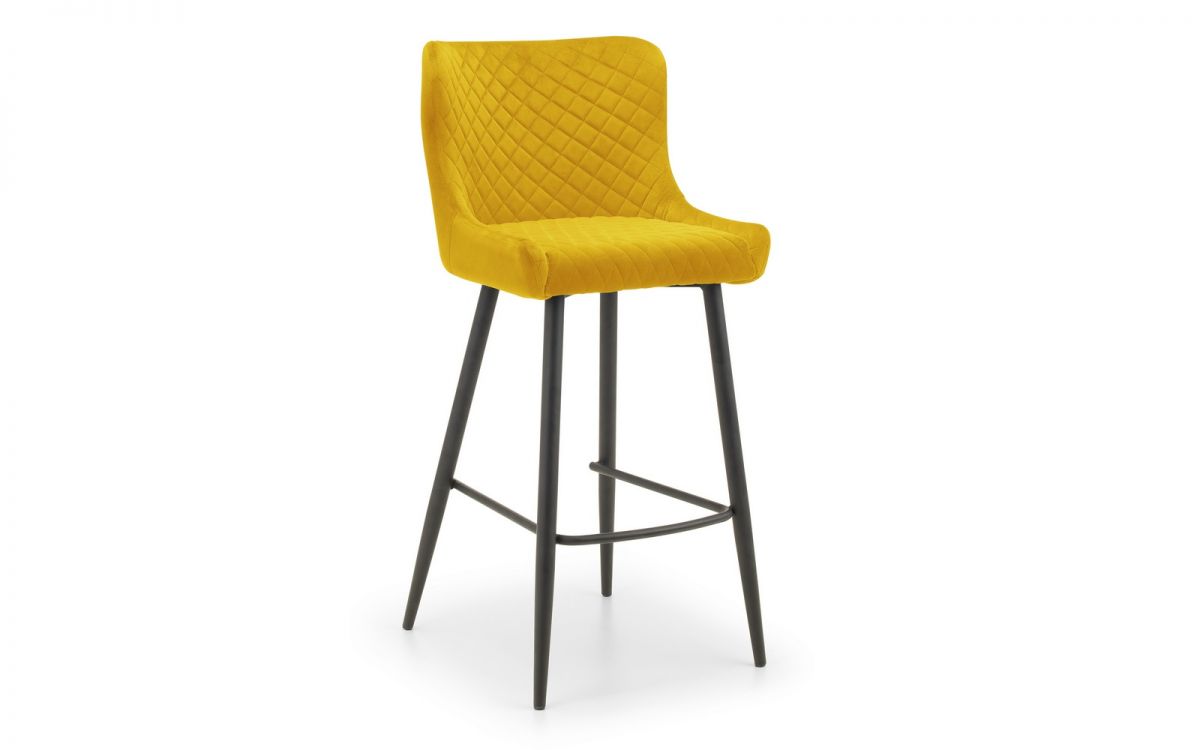 Mustard Velvet Bar Stool