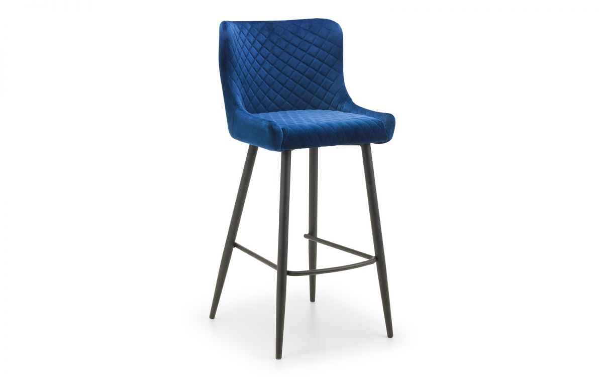 Blue Velvet Bar Stool