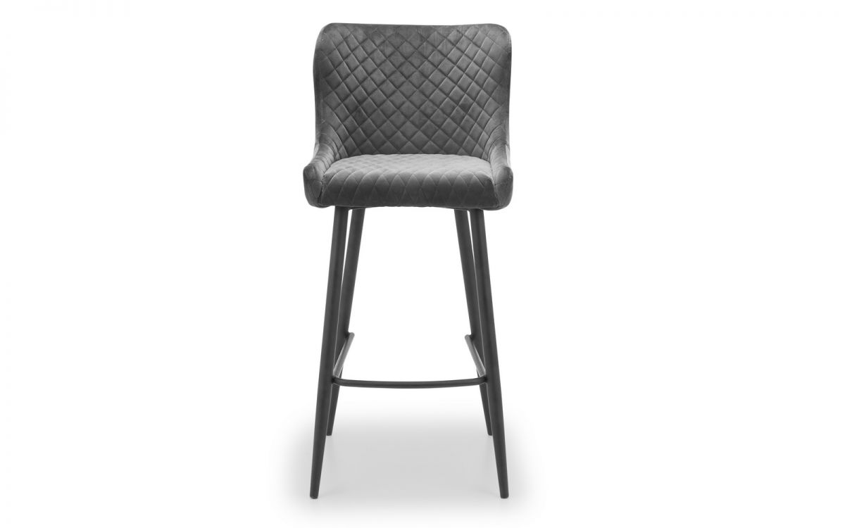 Grey Velvet Bar Stool