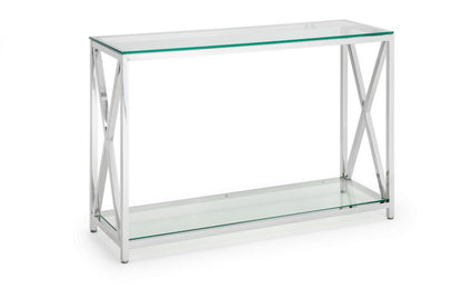 Silver Glass Console Table