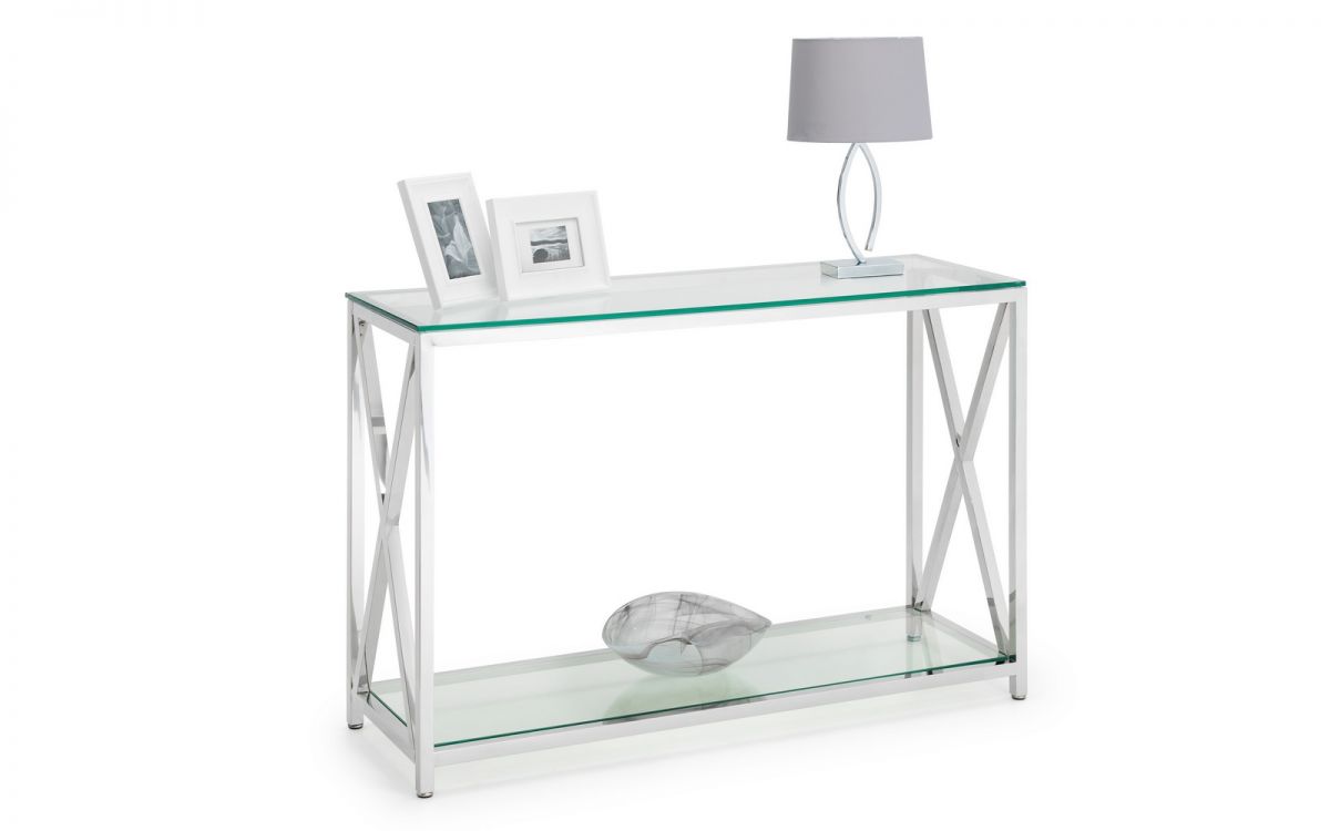 Silver Glass Console Table