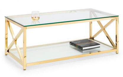 Gold Glass Coffee Table