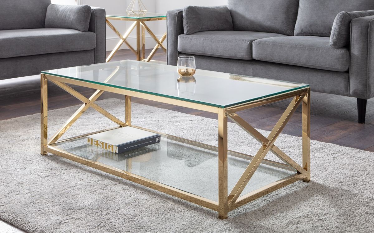 Gold Glass Coffee Table