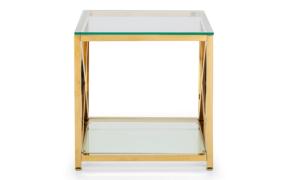 Gold Glass Lamp Table