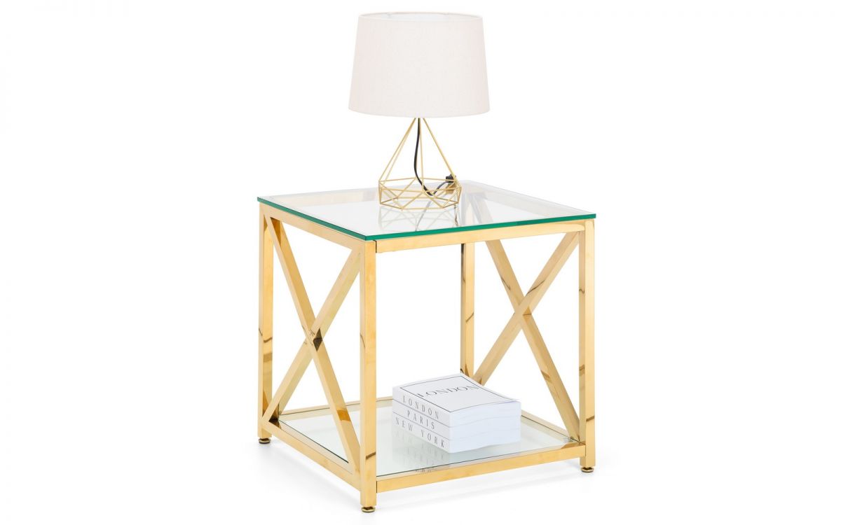 Gold Glass Lamp Table