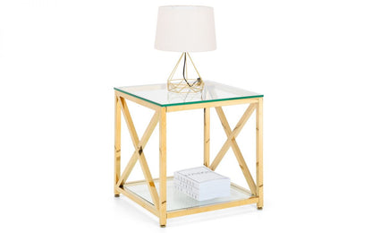 Gold Glass Lamp Table