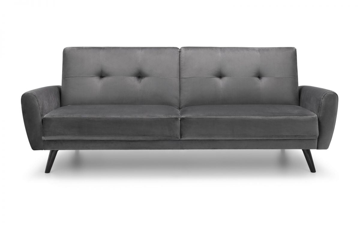 Dark Grey Velvet 3 Seater Sofa Bed