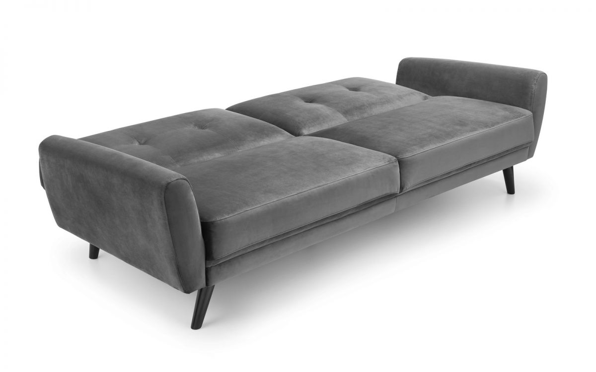 Dark Grey Velvet 3 Seater Sofa Bed