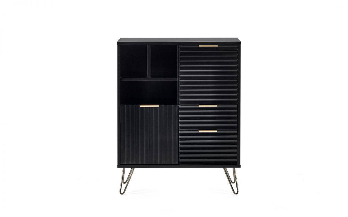 Matte Black 2 Door 2 Drawer Sideboard