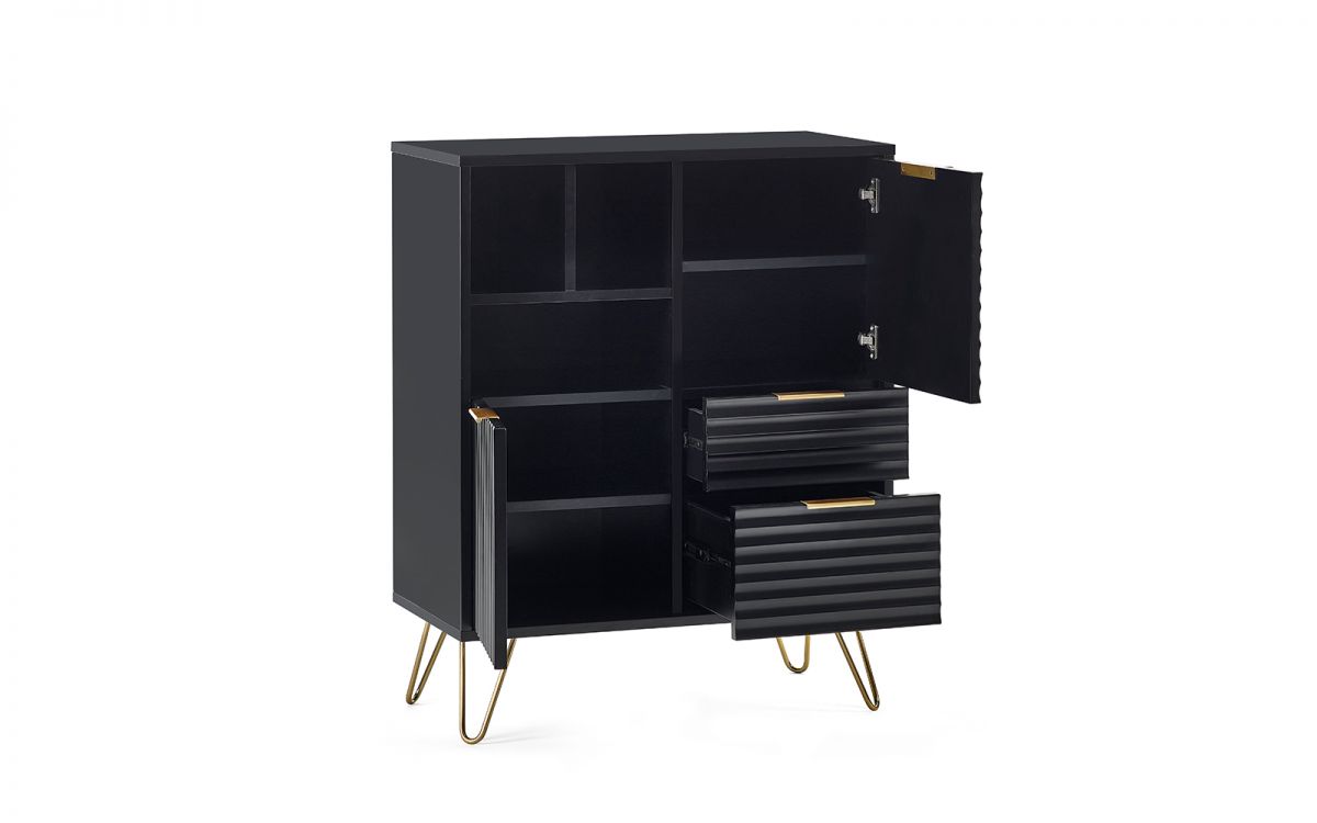 Matte Black 2 Door 2 Drawer Sideboard