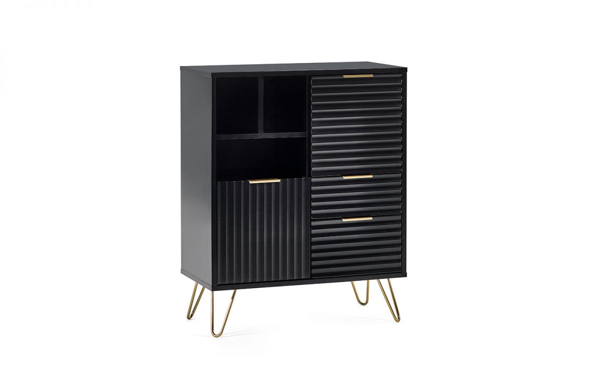 Matte Black 2 Door 2 Drawer Sideboard